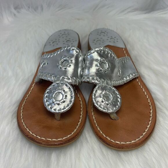 Jack Rogers Jack's Whipstitch Hamptons Slide Thong Sandals Sz 7 - Picture 3 of 7